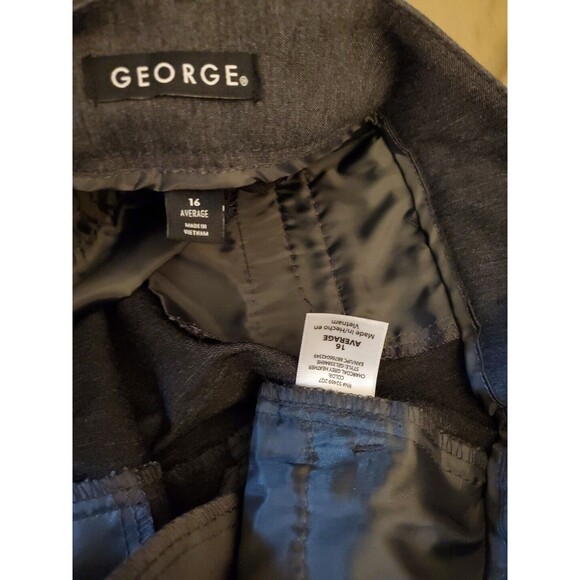 Lot of 2 George Pants Women's Size 16 Tan & Gray Stretch 'Average' Dress Slacks - Picture 6 of 16